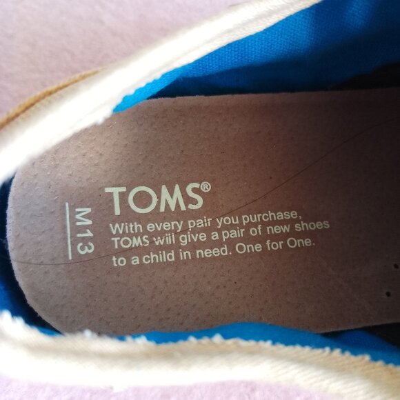 TOMS Paseo Canvas Lace-Up Shoes, Sesame, Size 14, NWT - Picture 7 of 11
